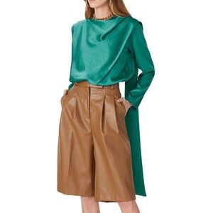 Sally LaPointe Crinkle Scarf Neck Top